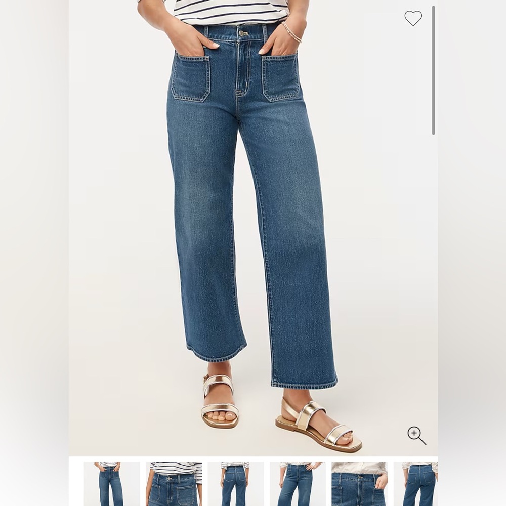 J. Crew Wide Leg Patch Pocket Full Length Jean